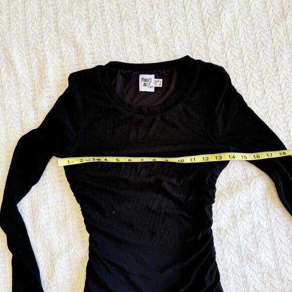 Princess Polly Black Long Sleeve Mini Bodycon Dress Size 2 - Picture 3 of 9